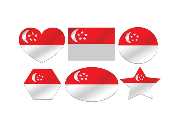 Bandera Nacional de Singapur temas idea diseño — Vector de stock