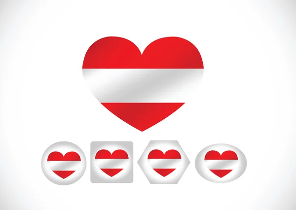Nationella flagga Österrike teman design idé — Stock vektor