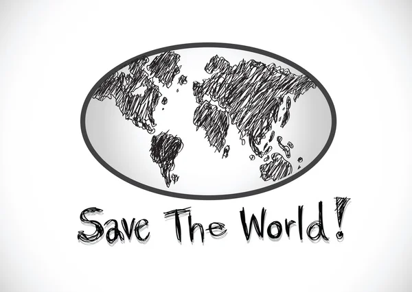 Ame o mundo e salve o símbolo do vetor da terra — Vetor de Stock