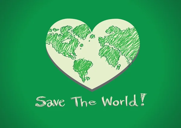 爱这个世界，拯救地球的矢量符号 — 图库矢量图片