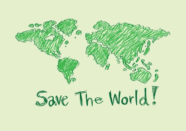 Ame o mundo e salve o símbolo do vetor da terra — Vetor de Stock