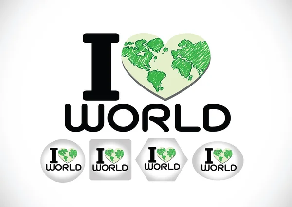 Love the World and Save the earth vector symbol — Stock Vector