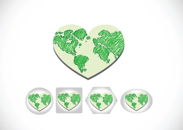 Love the World and Save the earth vector symbol — Stock Vector