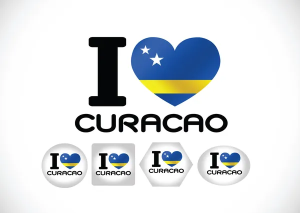 Curaçao Flagge Themen Idee Design — Stockvektor