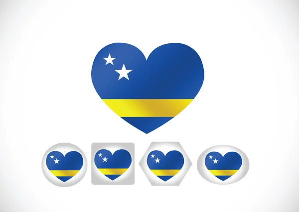 Curacao flagga teman idé design — Stock vektor