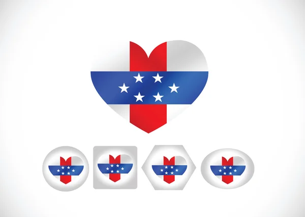 Antilhas Holandesas bandeira temas ideia design — Vetor de Stock