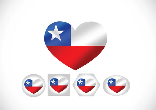 Національний прапор Чилі темами ідеї дизайну — стоковий вектор