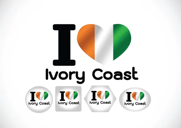 Costa de Marfil bandera temas idea diseño — Vector de stock