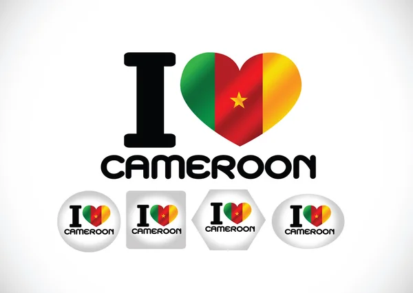 Kamerun flaga tematy pomysł projektu — Wektor stockowy