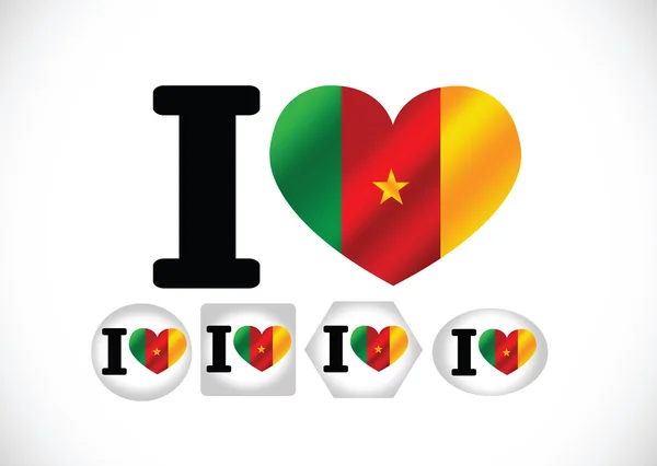 Camerún bandera temas idea diseño — Vector de stock