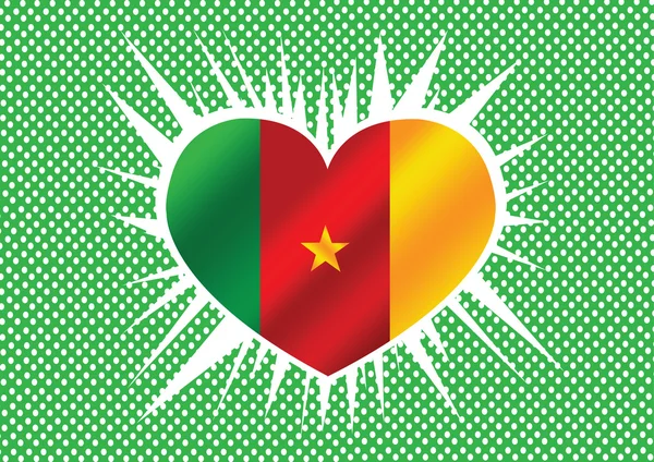 Desain ide tema bendera Kamerun - Stok Vektor