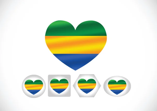 Bandeira nacional do Gabão temas ideia design —  Vetores de Stock