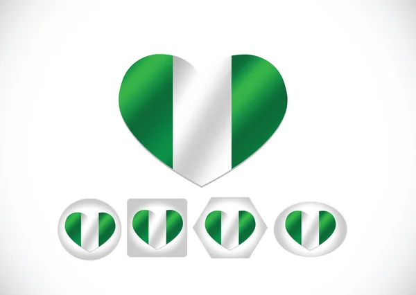 Nigeria vlag thema's idee design — Stockvector