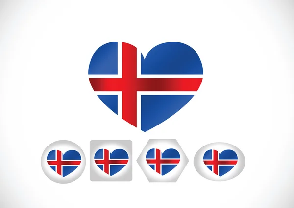 Bandera nacional de Islandia temas idea diseño — Vector de stock