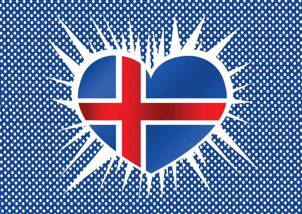Nationalflagge von Island Themen Ideendesign — Stockvektor