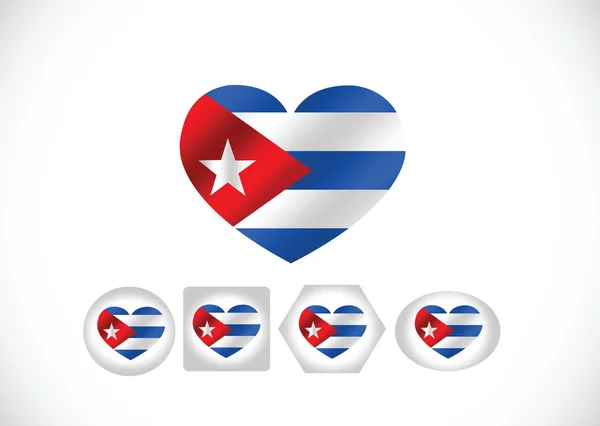 Cuba bandera temas idea diseño — Vector de stock