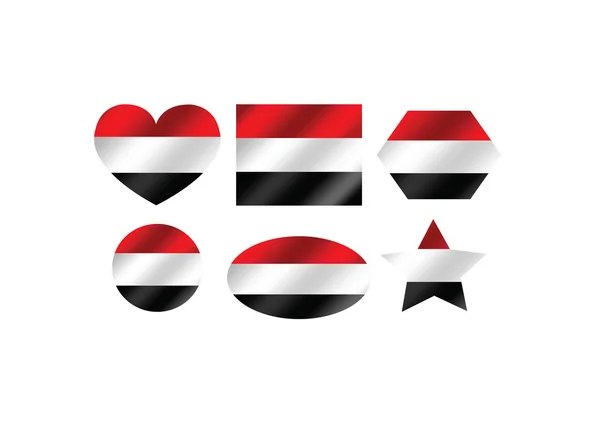 Drapeau du Yémen thèmes idée conception — Image vectorielle
