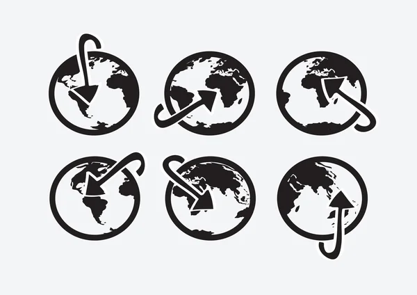 Globo tierra vector iconos temas idea diseño — Archivo Imágenes Vectoriales