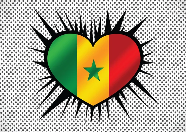 Desain ikon bendera Senegal - Stok Vektor