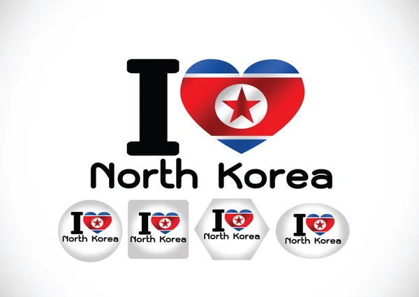 Nordkoreanske flaggtemaer - idedesign – stockvektor