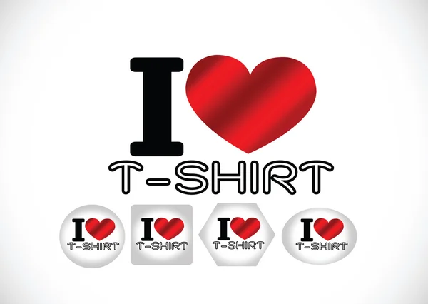 I Love T-shirt vettoriale illustrazione — Vettoriale Stock