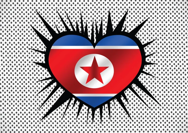 Nordkoreanische Flagge Themen Ideendesign — Stockvektor