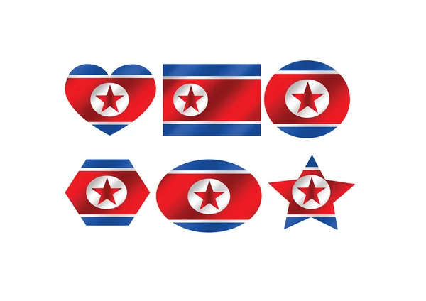 Nordkoreanische Flagge Themen Ideendesign — Stockvektor