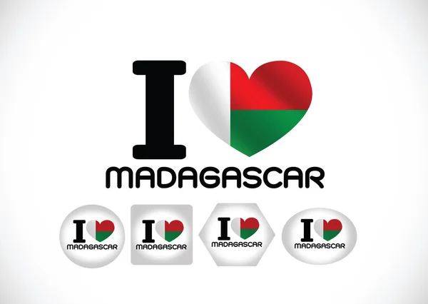 Flagga Madagaskar teman idé design — Stock vektor