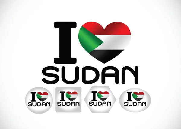 Flagge der sudan themen ideendesign — Stockvektor