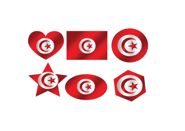 Bandera de Túnez temas idea diseño — Vector de stock