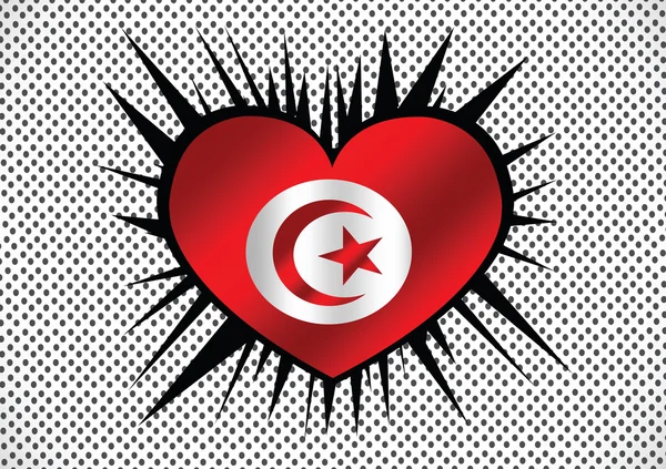 Bandera de Túnez temas idea diseño — Vector de stock
