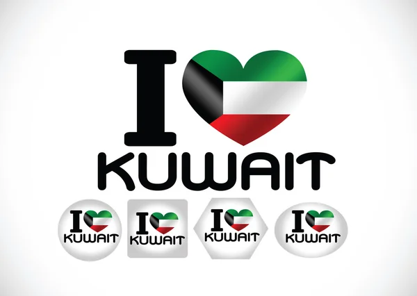 Kuwait flag ikoner tema idé för design — Stock vektor