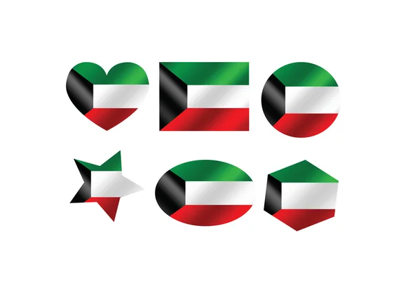 Iconos de bandera de Kuwait tema idea para el diseño — Vector de stock