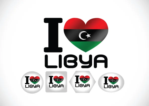 Libyen flagga teman idé design — Stock vektor