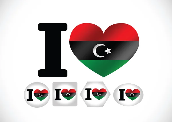 Libya flag themen ideendesign — Stockvektor