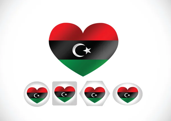 Libya flag themen ideendesign — Stockvektor