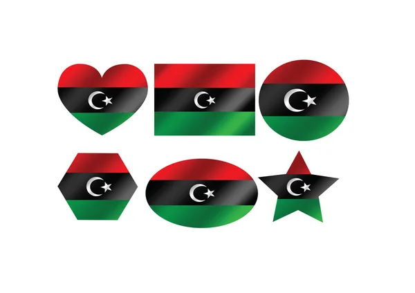 Libya flag themen ideendesign — Stockvektor