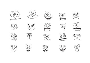set vektör sanat illüstrasyon karikatür yüzler