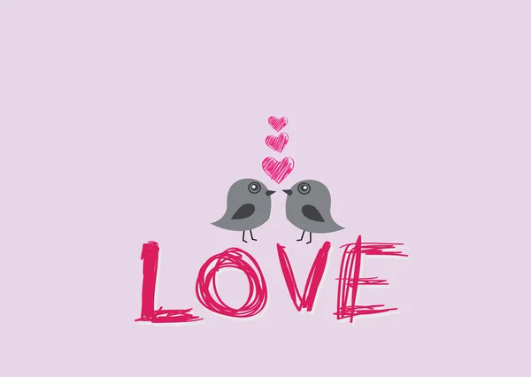 Aves de amor para tarjeta de boda — Vector de stock