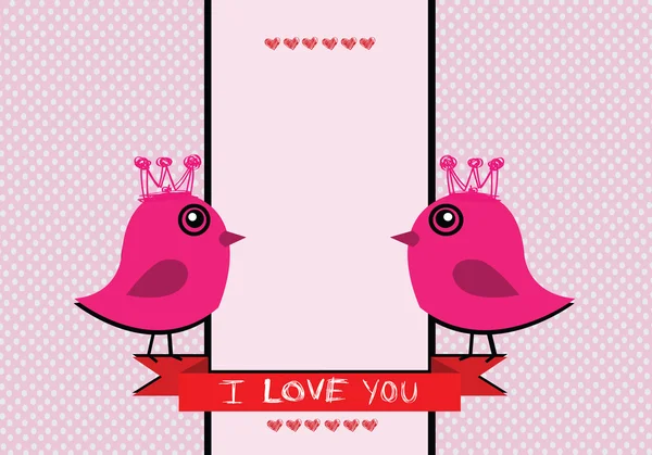 Ptaki miłości dla karty ślubu — Wektor stockowy