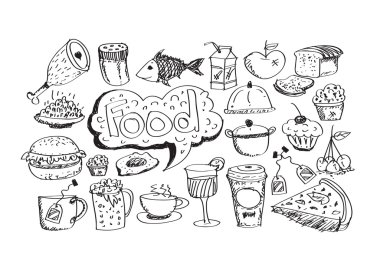 Gıda simgeler kümesi vektör