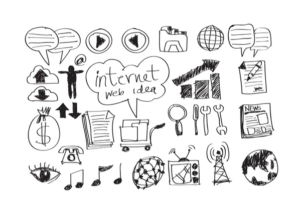 Handkritzel Internet-Doodles — Stockvektor