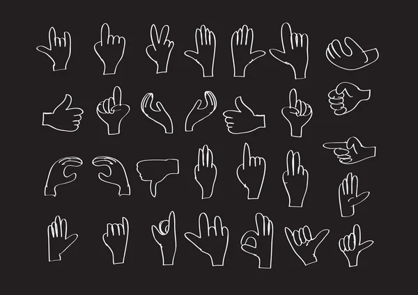 Hände in unterschiedlichen Interpretationen — Stockvektor