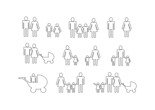 Personnes Icône Famille — Image vectorielle