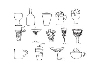 içki içecek Icons set