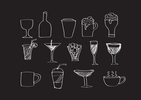 Drinken van drank icons set — Stockvector