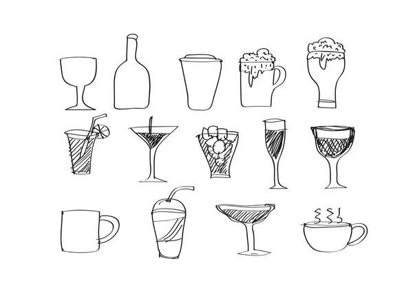 Drink beverage icons set — Stock Vector