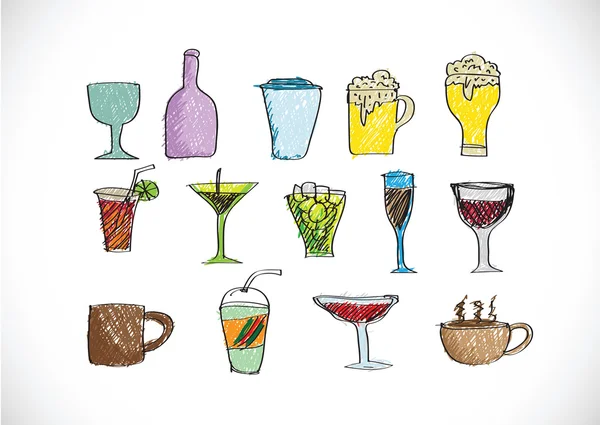 Drink beverage icons set — Stock Vector