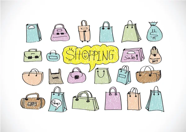 Shopping bag icons set — Stock Vector