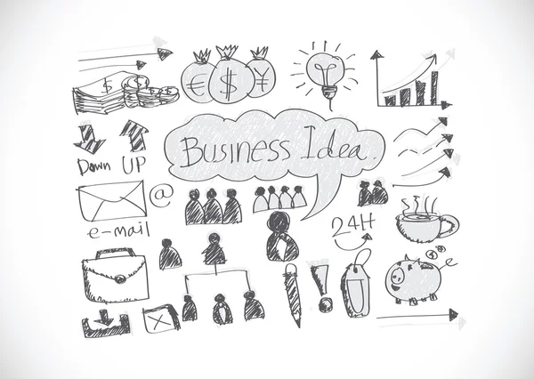 Handikonen skiss doodle business doodles — Stock vektor